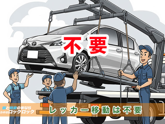 ロックロックだと、スマートキー紛失時にレッカー移動は不要